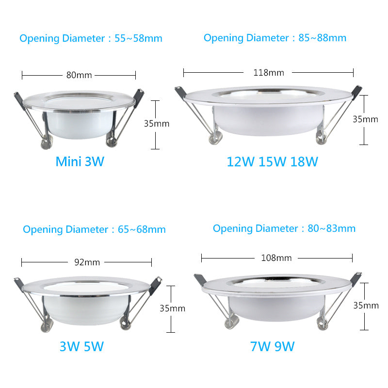 4 Pcs LED Downlight Ceiling Spot 7W 9W 12W 15W 18W 3W 5W 220V Round Recessed Lamp 230V 110V Bulb Bedroom Kitchen Indoor Lighting