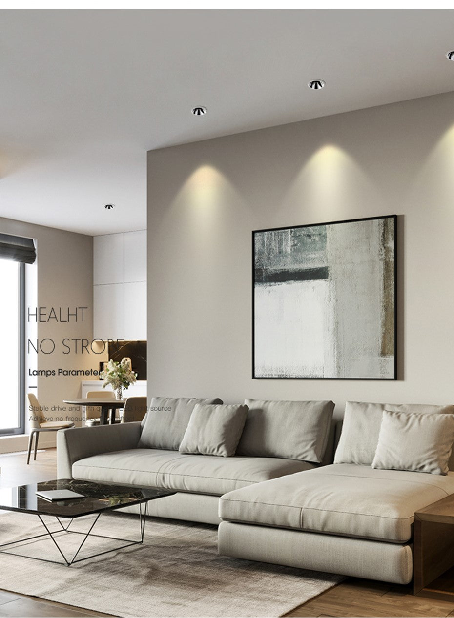 DBF 2021 Anti-Glare Round/Square Ceiling Spot Lights 7W 12W 15W Black Reflector Hotel Wall Washer Embedded Downlights Dimmable