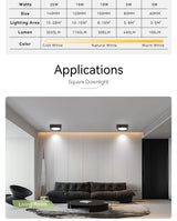 Square Led Ceiling Light 220V Downlight 10W/15W/25W/35W Spotlight Led For Bedroom Lighting Fixture Kitchen Panel Light Living Room