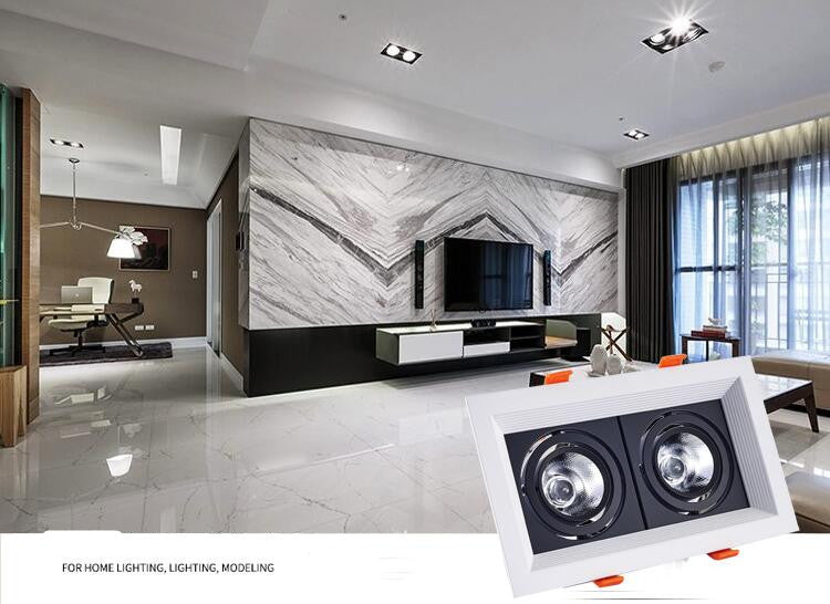 Super Bright Square Dimmable COB LED Recessed Downlight 10W/20W/30W AV85-240V Ceiling Spot Lamp AC110 220V Home Decor