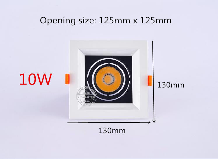 Super Bright Square Dimmable COB LED Recessed Downlight 10W/20W/30W AV85-240V Ceiling Spot Lamp AC110 220V Home Decor