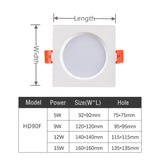 Dimmable SMD Recessed Led Downlight Square 2835 Spotlight 110/220V 18W 24W 30W Ceiling Lamp For Indoor Lighting