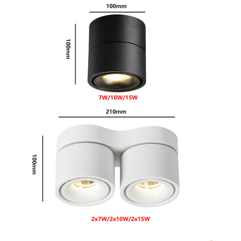 Dimmable surface mounted Rotating LED Downlights 7W 10W 15W 14W 20W 30W COB LED Ceiling Spot Lights 85-260V Lamp Indoor Lighting