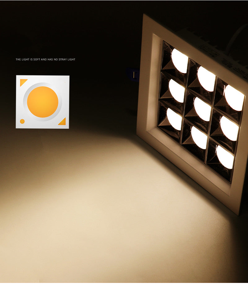 Recessed Square LED Downlights 8W 18W 20W COB LED Ceiling lamps AC220V LED Spot Lights room Hotel clothing store Indoor Lighting
