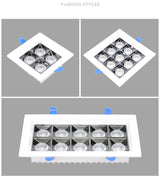 Recessed Square LED Downlights 8W 18W 20W COB LED Ceiling lamps AC220V LED Spot Lights room Hotel clothing store Indoor Lighting