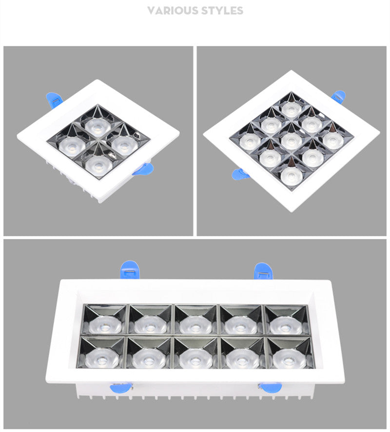 Recessed Square LED Downlights 8W 18W 20W COB LED Ceiling lamps AC220V LED Spot Lights room Hotel clothing store Indoor Lighting