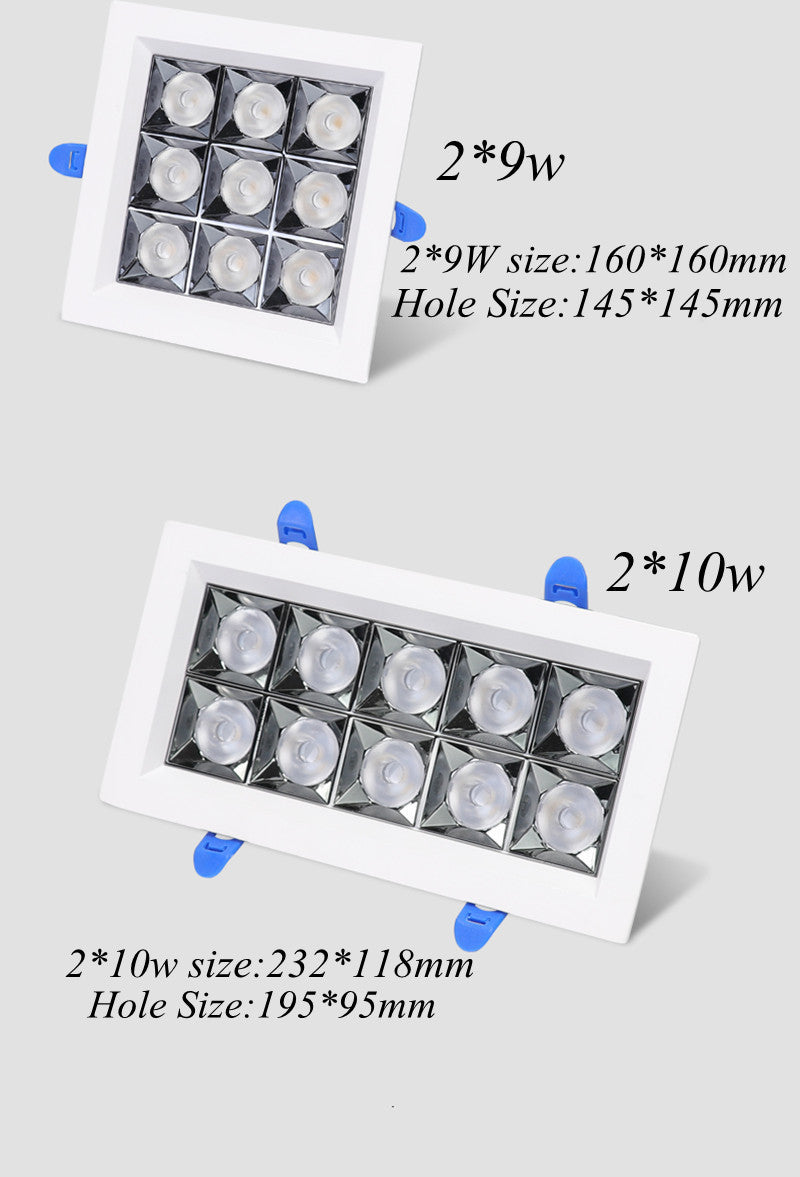 Recessed Square LED Downlights 8W 18W 20W COB LED Ceiling lamps AC220V LED Spot Lights room Hotel clothing store Indoor Lighting