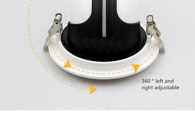 Recessed LED Downlight Angle Adjustable Built-in LED Spot light Encastrable AC220V White Black 5W 7W 10W 20W for Indoor Lighting