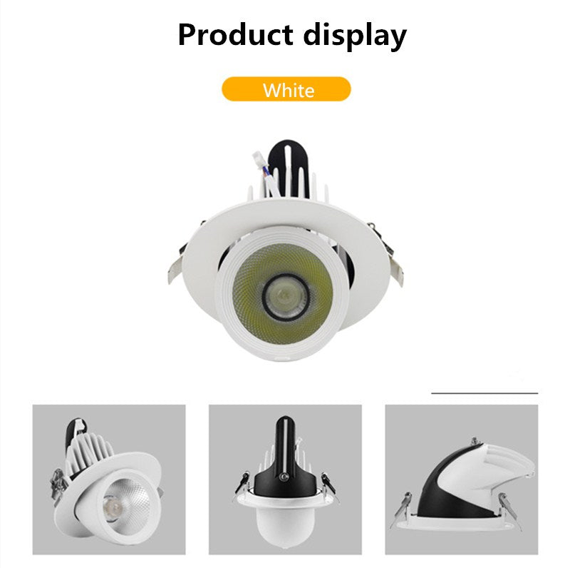 Recessed LED Downlight Angle Adjustable Built-in LED Spot light Encastrable AC220V White Black 5W 7W 10W 20W for Indoor Lighting