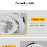 Recessed LED Downlight Angle Adjustable Built-in LED Spot light Encastrable AC220V White Black 5W 7W 10W 20W for Indoor Lighting