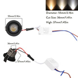 Dimmable LED COB 2.16in Recessed Ceiling Downlight Spotlight Lighting 110V 220V 3W 30W Equivalent Light Bright Lamps with Driver