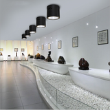 Dimmable Round LED Surface Mounted Downlight Aisle Grille Ceiling Downlight 7W 12W 15W Shop Free Hole Household Lighting 110v 220v