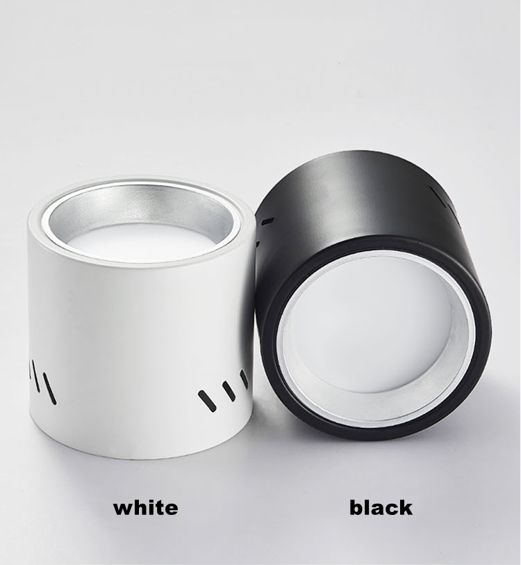 Dimmable Round LED Surface Mounted Downlight Aisle Grille Ceiling Downlight 7W 12W 15W Shop Free Hole Household Lighting 110v 220v