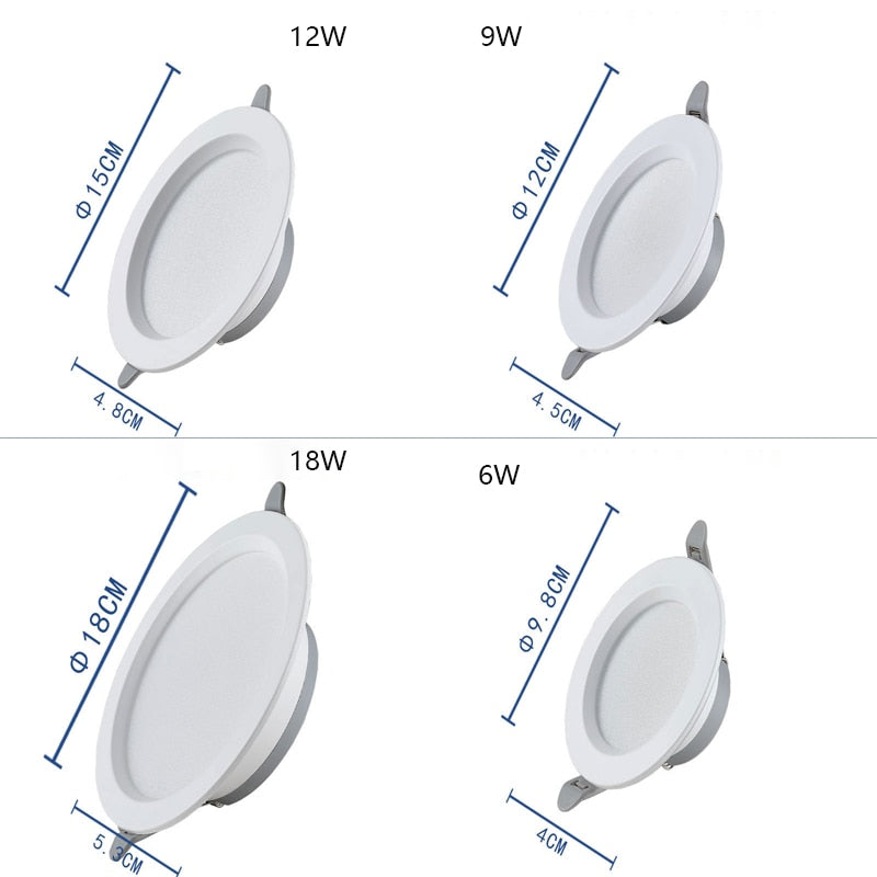 LED Downlight 6W 12W Recessed Downlight Hotel Project LED Home Improvement Spotlight Living Room Ceiling Ceiling Light