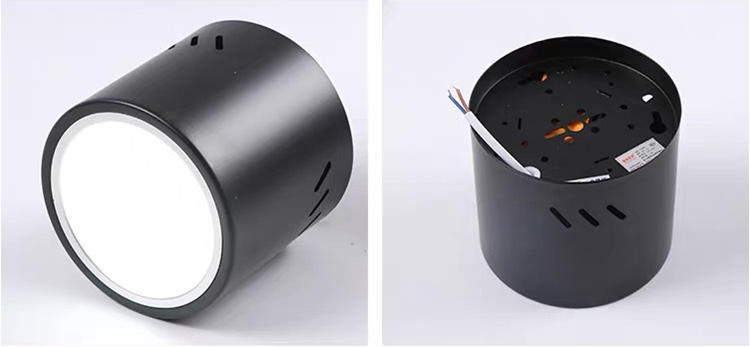 Dimmable Round LED Surface Mounted Downlight Aisle Grille Ceiling Downlight 7W 12W 15W Shop Free Hole Household Lighting 110v 220v