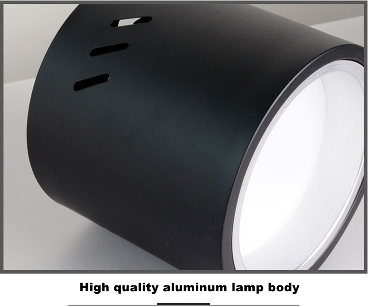 Dimmable Round LED Surface Mounted Downlight Aisle Grille Ceiling Downlight 7W 12W 15W Shop Free Hole Household Lighting 110v 220v