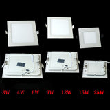 Dimmable led downlight square panel light 3w 4w 6w 9w 12w 15w 25w ceiling recessed lamp warm cold white plafond
