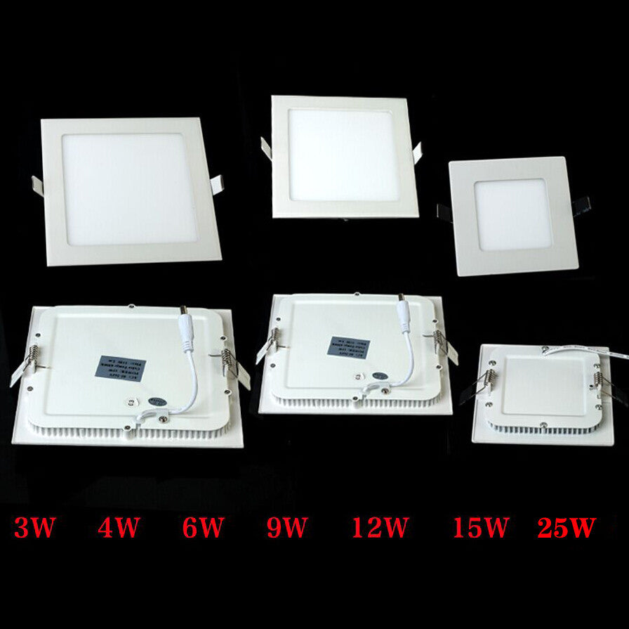 Dimmable led downlight square panel light 3w 4w 6w 9w 12w 15w 25w ceiling recessed lamp warm cold white plafond