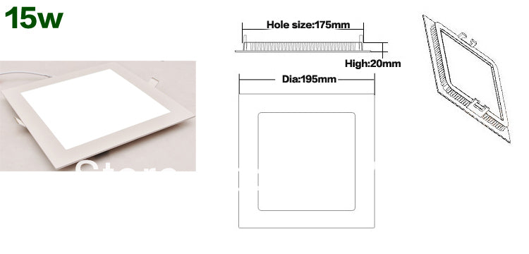 Dimmable led downlight square panel light 3w 4w 6w 9w 12w 15w 25w ceiling recessed lamp warm cold white plafond