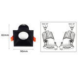 LED Square Downlight Dimmable COB Ceiling Light 7w 12w 85-265V Spotlight for Bedroom Living Room Indoor Lighting