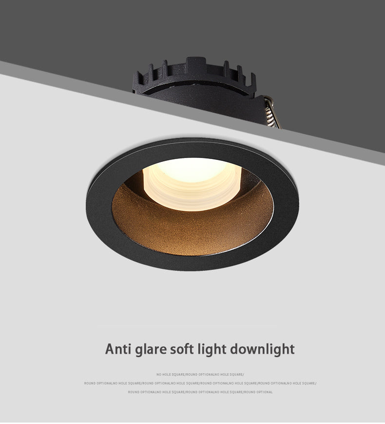 Recessed Anti-glare LED COB Downlight 7W 10W Dimmable 85-265V Ceiling Lamp Spot Light 12W 15W Home Living Room Bedroom Lighting