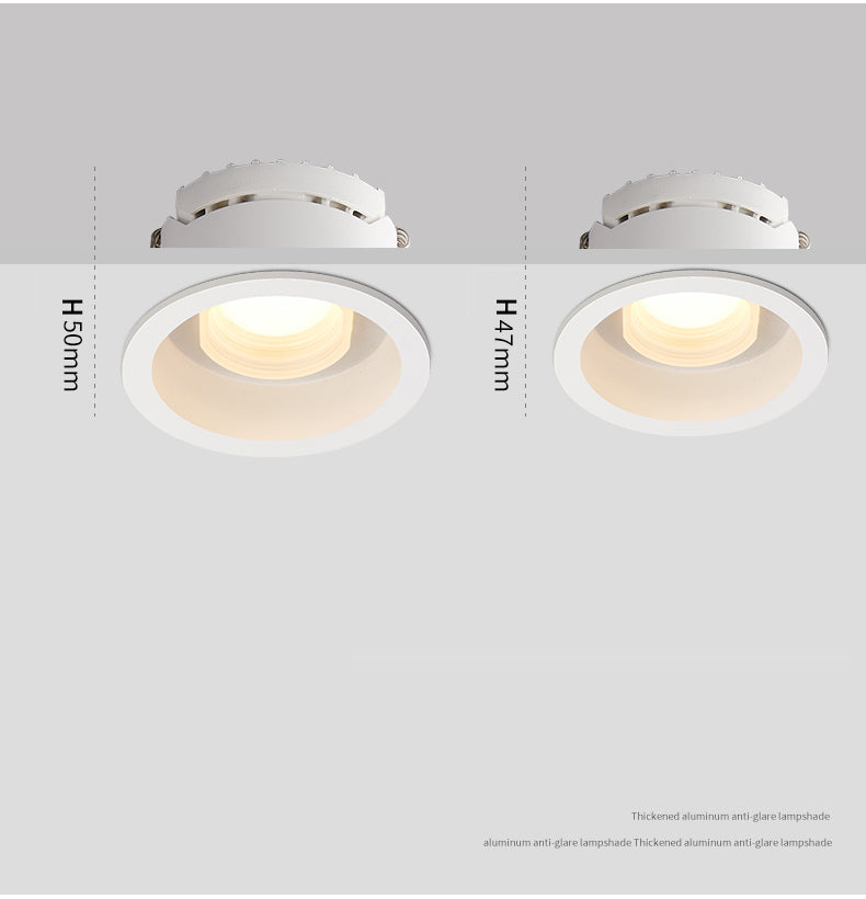 Recessed Anti-glare LED COB Downlight 7W 10W Dimmable 85-265V Ceiling Lamp Spot Light 12W 15W Home Living Room Bedroom Lighting