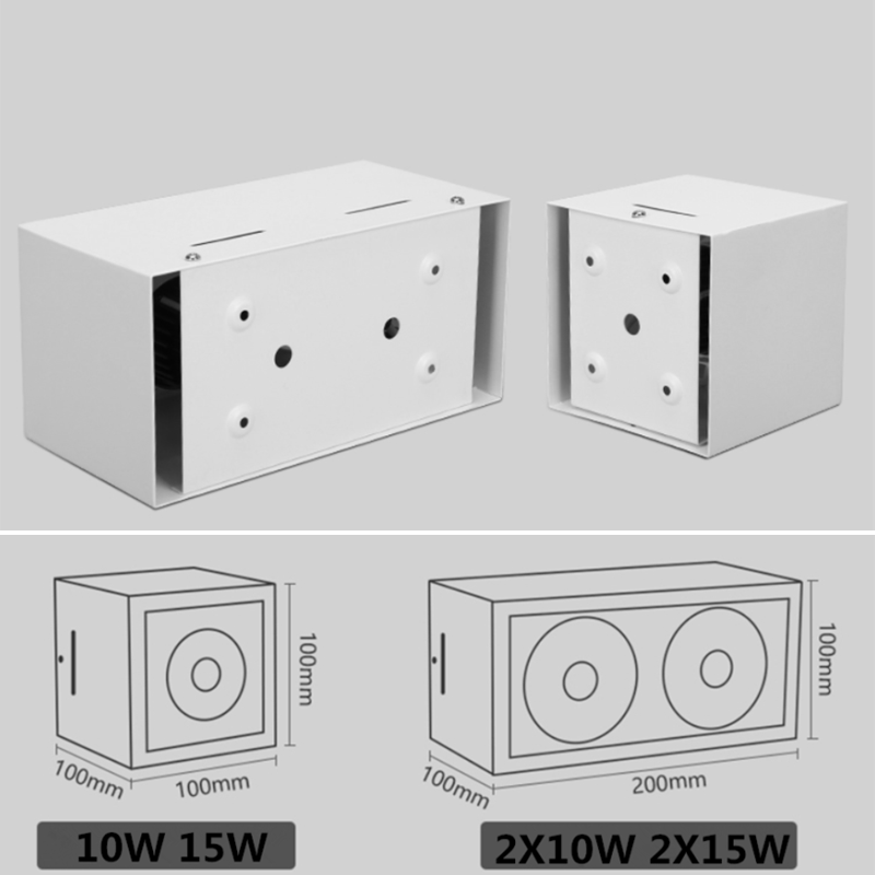 Super Brightness AC 85-230V Square Surface Mounted LED COB Dimmable Downlights 10W 15W 2X10W 2X15W LED Ceiling Lamp Spot Light