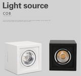 Super Brightness AC 85-230V Square Surface Mounted LED COB Dimmable Downlights 10W 15W 2X10W 2X15W LED Ceiling Lamp Spot Light
