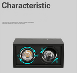 Super Brightness AC 85-230V Square Surface Mounted LED COB Dimmable Downlights 10W 15W 2X10W 2X15W LED Ceiling Lamp Spot Light