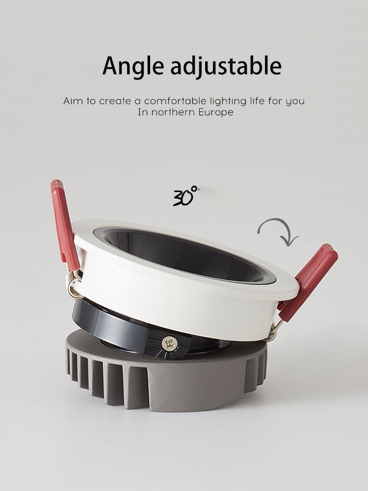 BRGT LED Short Spotlight Round Recessed Downlight Anti Glare 5W 7W 12W Ceiling Lamp Ultra Thin Cut 75mm For Living Room Lighting