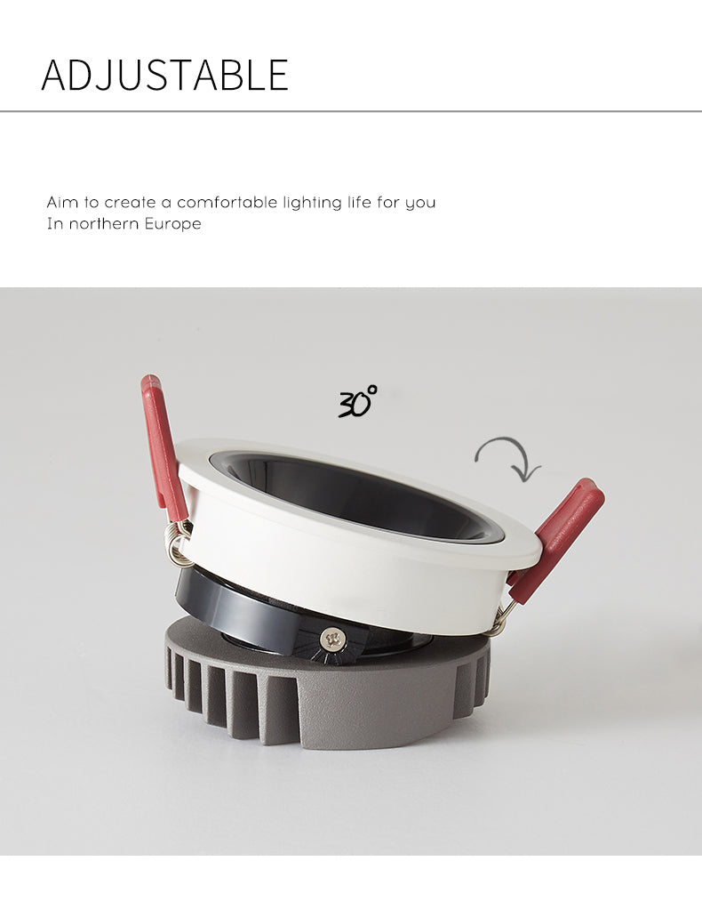 BRGT LED Short Spotlight Round Recessed Downlight Anti Glare 5W 7W 12W Ceiling Lamp Ultra Thin Cut 75mm For Living Room Lighting