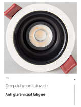 BRGT LED Short Spotlight Round Recessed Downlight Anti Glare 5W 7W 12W Ceiling Lamp Ultra Thin Cut 75mm For Living Room Lighting