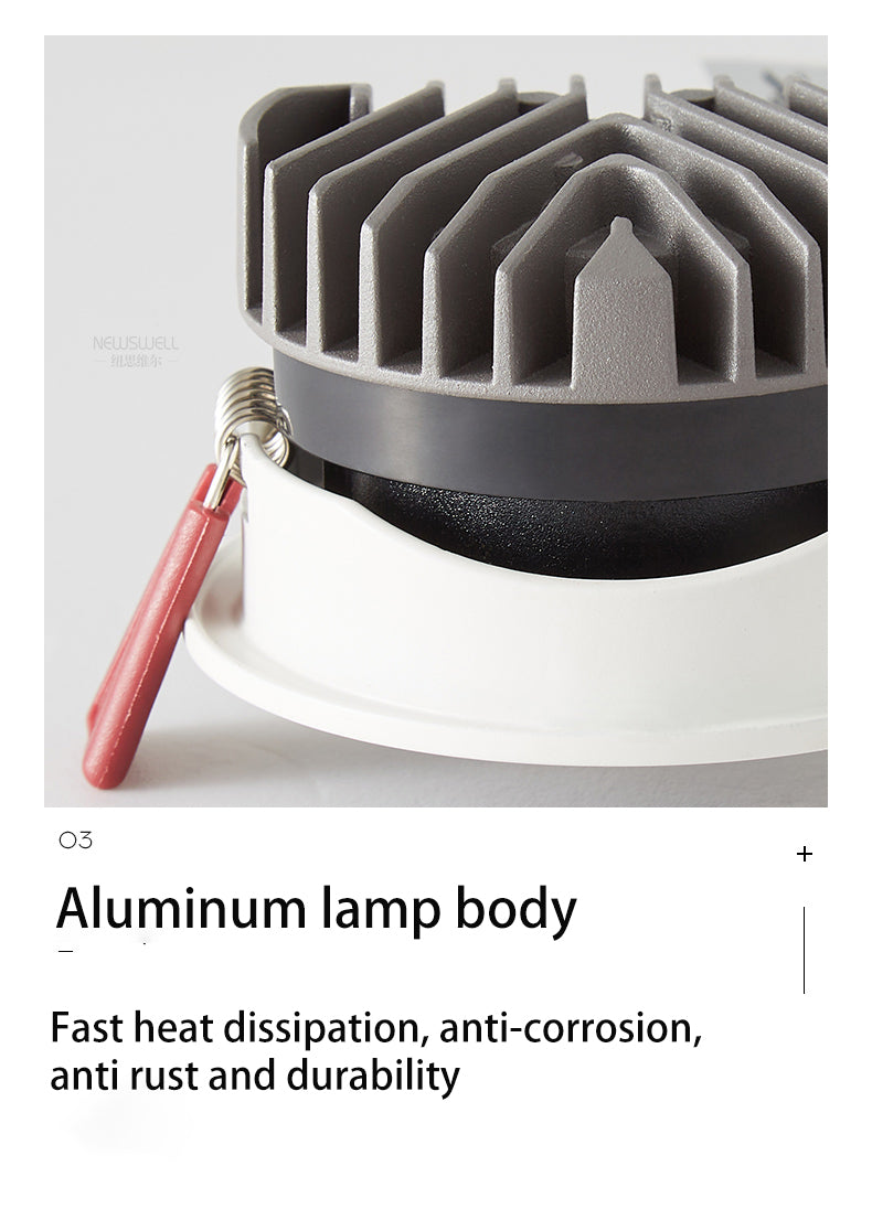 BRGT LED Short Spotlight Round Recessed Downlight Anti Glare 5W 7W 12W Ceiling Lamp Ultra Thin Cut 75mm For Living Room Lighting