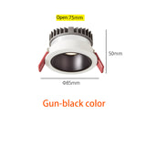 BRGT LED Short Spotlight Round Recessed Downlight Anti Glare 5W 7W 12W Ceiling Lamp Ultra Thin Cut 75mm For Living Room Lighting