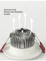 LED Downlight Anti-Glare Led Ceiling Lamp LED Spot Lighting Bedroom Kitchen Dimmable Led Recessed Downlight