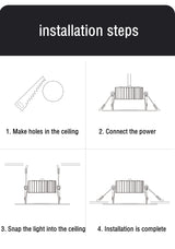 LED Downlight Anti-Glare Led Ceiling Lamp LED Spot Lighting Bedroom Kitchen Dimmable Led Recessed Downlight