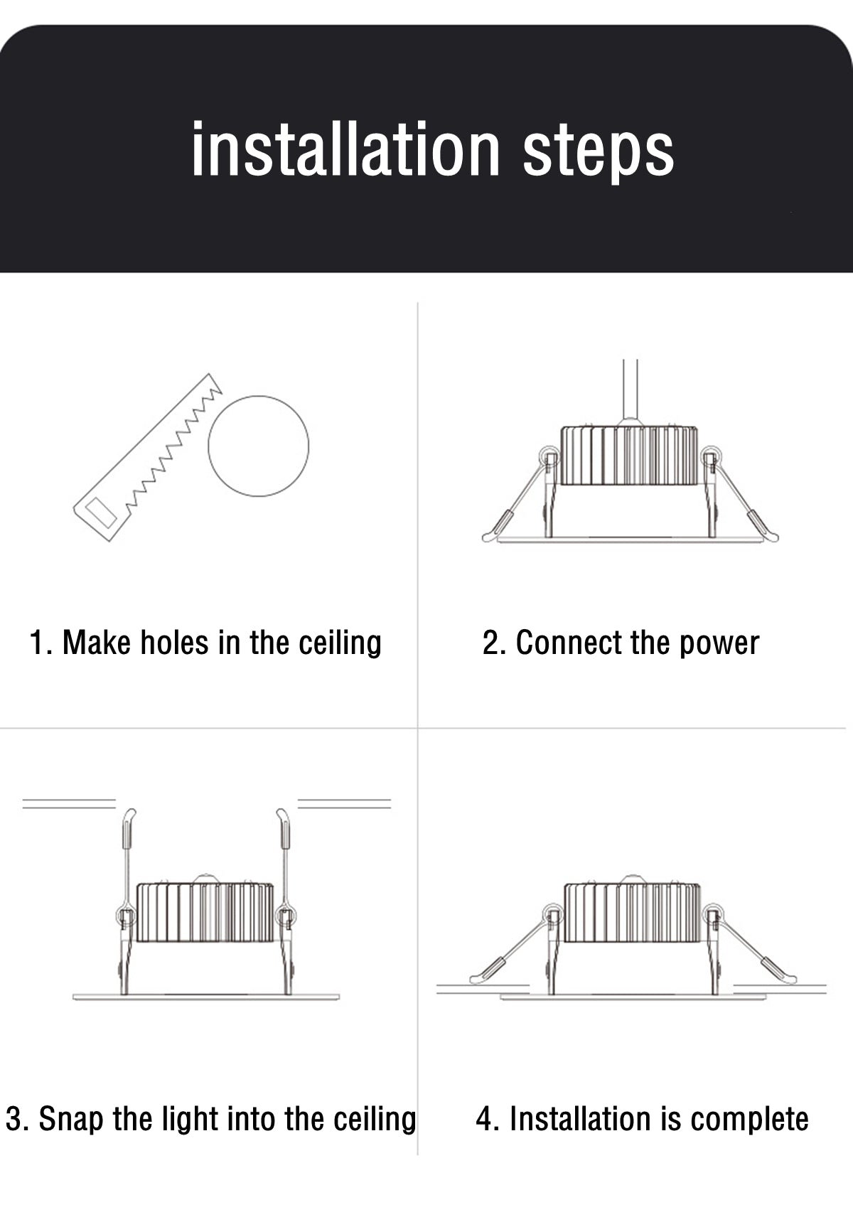 LED Downlight Anti-Glare Led Ceiling Lamp LED Spot Lighting Bedroom Kitchen Dimmable Led Recessed Downlight