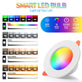 TUYA Bluetooth LED Downlight 10W 15W 85-265V AC Smart Life Dimming Spot Lamp With Remote RGB Warm Cool White Timmer Downlight