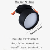 Recessed Led Downlight Foldable Ceiling led Spot Light 360° Rotatable Ceiling Lighting 7W 12W Dimmable For Kitchen Foyer Bedroom