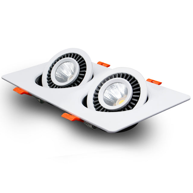 LED COB Recessed Downlight Square 360 Angle Rotatable 14W 20W 30W Ceiling Spot Kitchen Light For TV Background Bedroom AC 220V