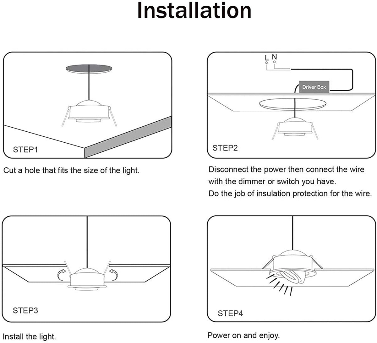 LED Recessed Ceiling Lighting 3W 5W 7W 12W COB Downlight, Dimmable 110V 220V Spotlight 3000K 4000K 6000K Led Pot Light