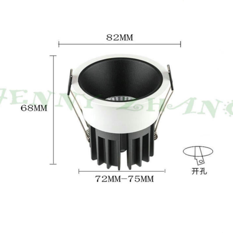 Dimmable LED Downlight AC85-265V Recessed 10W COB LED Spot Light Ceiling Lamp Light for Indoor Lighting White Body