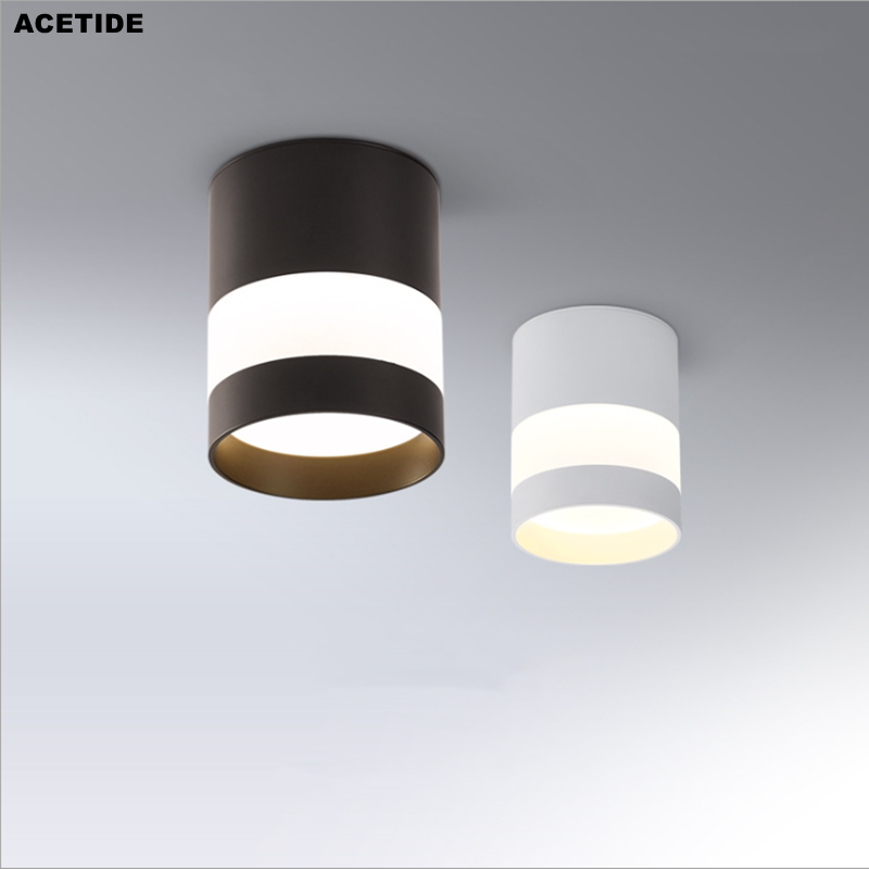 ACETIDE Surface Mounted LED Downlight Round Ceiling Downlight Black/White Soft Light Led Spot Lights Ceiling Fixtures