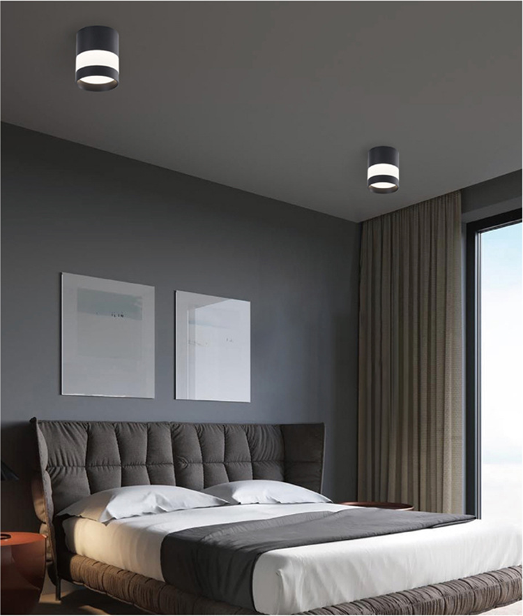 ACETIDE Surface Mounted LED Downlight Round Ceiling Downlight Black/White Soft Light Led Spot Lights Ceiling Fixtures