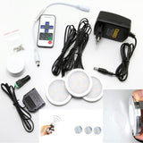 LED Lighting Puck Lights Downlight Spotlights 6W Under Cabinet 11-key RF Remote Control Dimmable for Kitchen Showcase