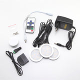 LED Lighting Puck Lights Downlight Spotlights 6W Under Cabinet 11-key RF Remote Control Dimmable for Kitchen Showcase