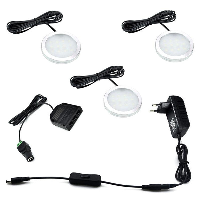 LED Lighting Puck Lights Downlight Spotlights 6W Under Cabinet 11-key RF Remote Control Dimmable for Kitchen Showcase