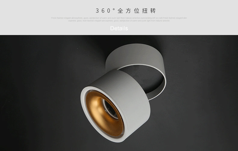 360 degree rotation Round LED Downlight 10W 15W Aluminum AC110V 220V LED Down Light Ceiling Recessed Spot Light