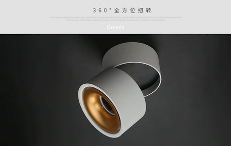 360 degree rotation Round LED Downlight 10W 15W Aluminum AC110V 220V LED Down Light Ceiling Recessed Spot Light