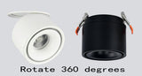 360 degree rotation Round LED Downlight 10W 15W Aluminum AC110V 220V LED Down Light Ceiling Recessed Spot Light